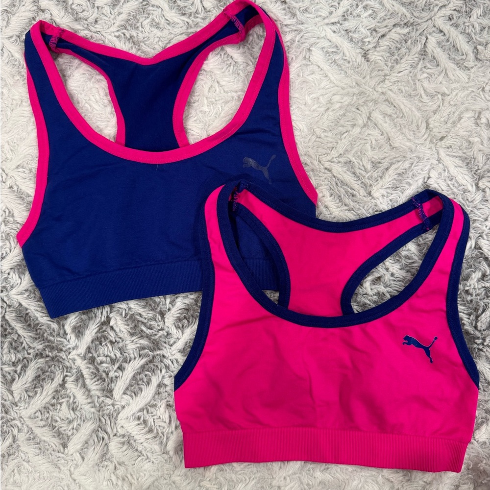Puma Vibrant Blue and Pink Sports Bra Duo